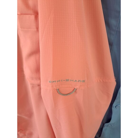 Lot of 2 Columbia PFG Omni-Shade Long-Sleeve Fishing Shirts Coral Blue Vented L - Picture 4 of 16